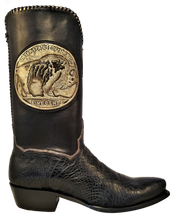 Load image into Gallery viewer, Genuine American Alligator w/ Handcarved Skeleton Buffalo Nickles