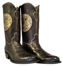 Load image into Gallery viewer, Genuine American Alligator w/ Handcarved Skeleton Buffalo Nickles