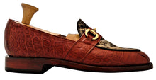Load image into Gallery viewer, Genuine American Alligator &amp; Eastern Diamondback Rattlesnake Loafers with Brass Horse Bit Snaffle