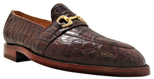 Load image into Gallery viewer, Genuine American Alligator Belly Cut Loafer w/  Brass Horse Bit Snaffle