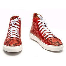 Load image into Gallery viewer, Genuine Burmese Python &amp; Calf High Top Sneakers