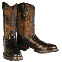 Load image into Gallery viewer, Genuine American Alligator Belly cut Boots w/ Alligator Inlay &amp; Lug Soles - Handmade Boots