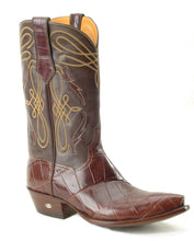 Load image into Gallery viewer, Genuine American Alligator Belly boot w/ Alligator Inlay Handmade Boots