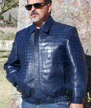 Load image into Gallery viewer, Genuine American Full Alligator / Crocodile Belly Bomber Jacket