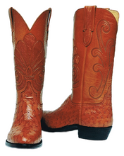 Load image into Gallery viewer, Genuine South African Full Quill Ostrich w/ Ostrich Inlay Handmade Boots