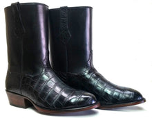 Load image into Gallery viewer, &quot;Hamilton&quot; Genuine American Alligator &amp; Calfskin Handmade Boots