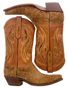 Genuine Hippopotamus w/ Hippopotamus Inlay Handmade Boots
