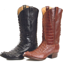 Load image into Gallery viewer, Genuine American Alligator w/ 3/4 Alligator Tail Tops Handmade Boots