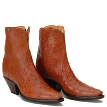Load image into Gallery viewer, “Patrona” Genuine South African Full Quill Ostrich Handmade Ankle Boot