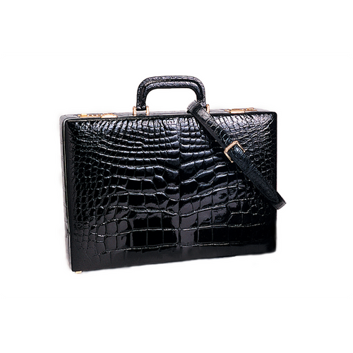 Genuine American Alligator Traditional hardside Briefcase- Handmade