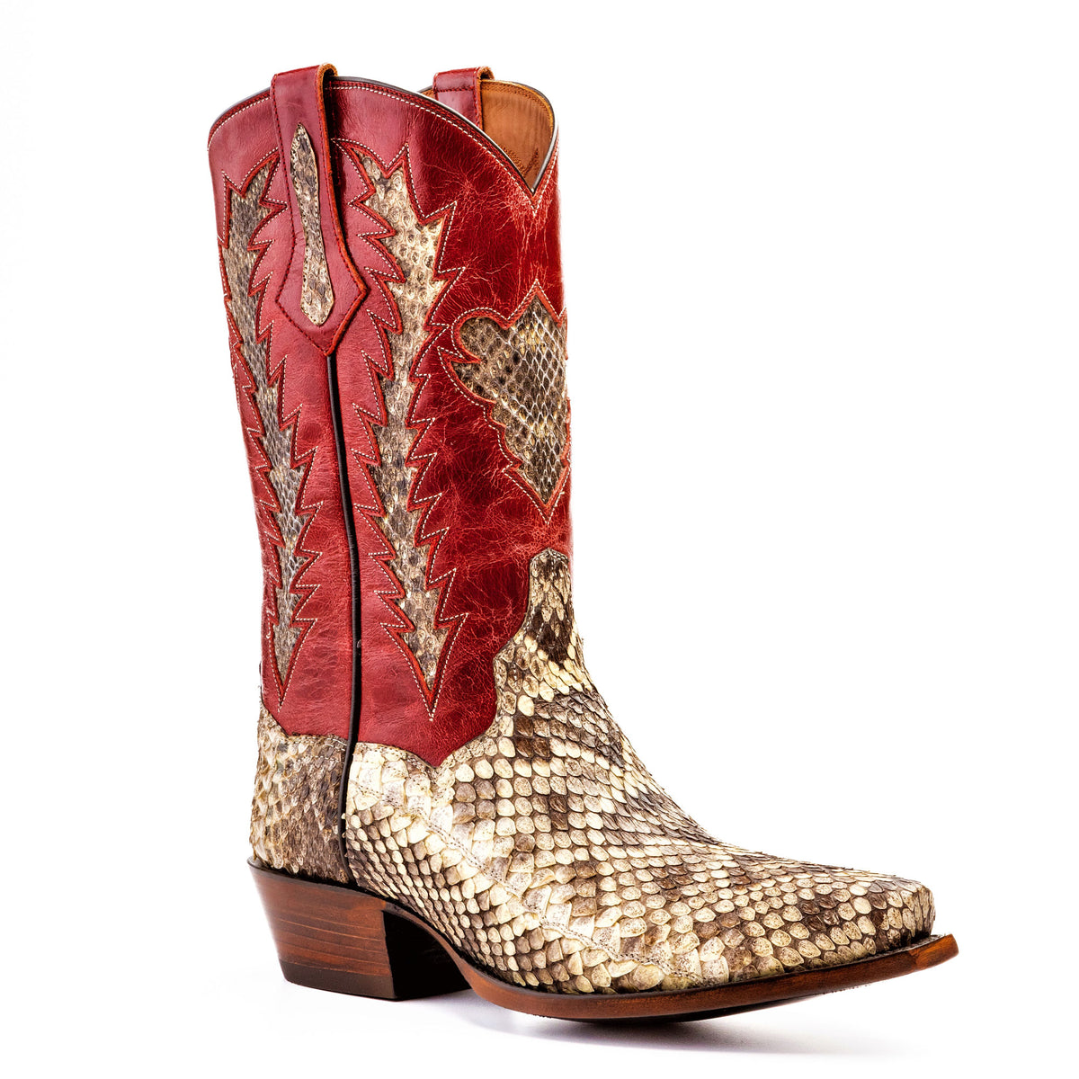 Genuine EASTERN Diamondback Rattlesnake w/ distressed Kidd Tops and Di