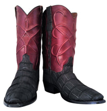 Load image into Gallery viewer, Genuine American Sueded Alligator With Thick Cording Handmade Boots