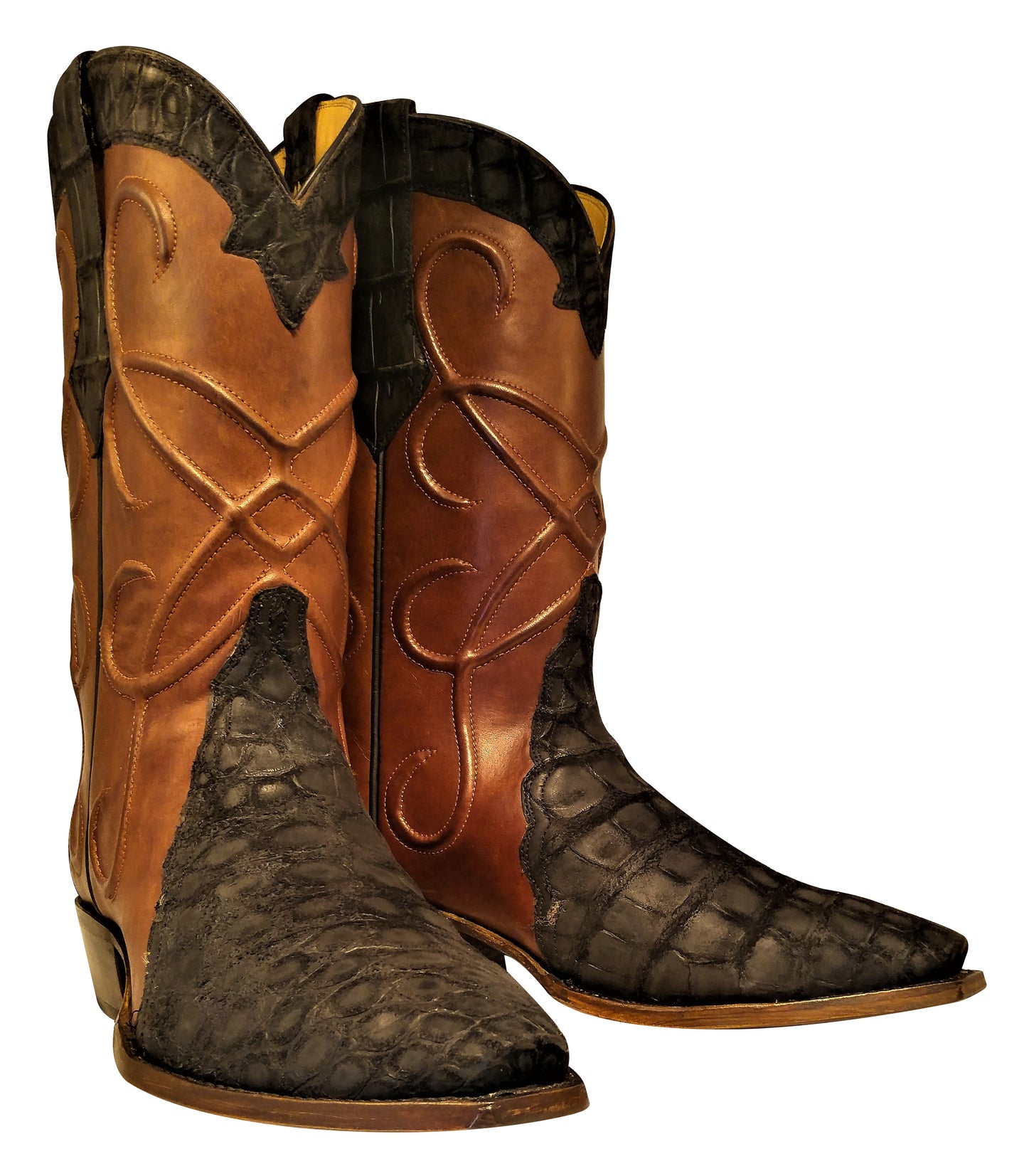 Genuine American Sueded Alligator With Thick Cording Handmade Boots