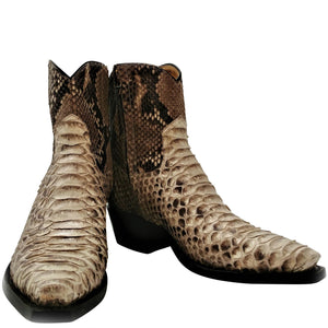 Genuine Burmese Python Back Cut Shorty Handmade Boots