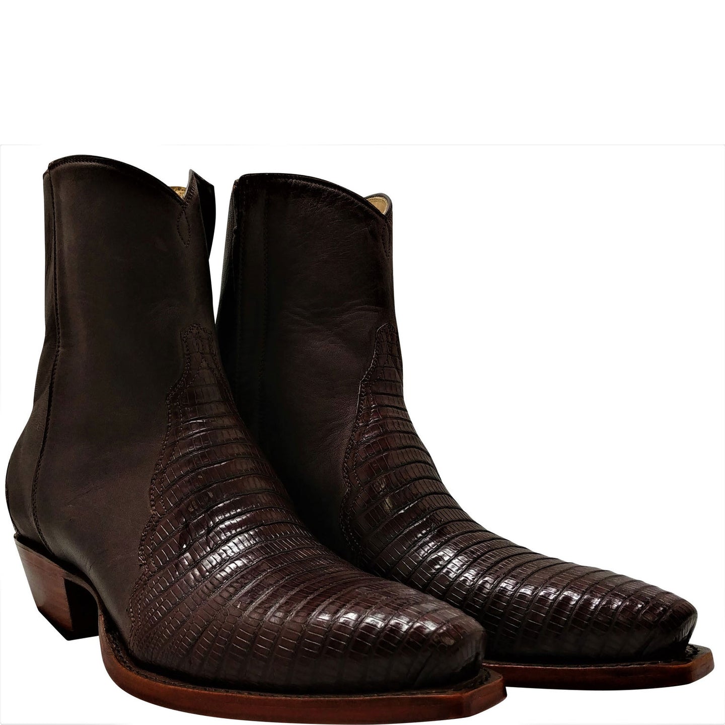Genuine Teju Lizard & Calf Handmade Ankle Boots