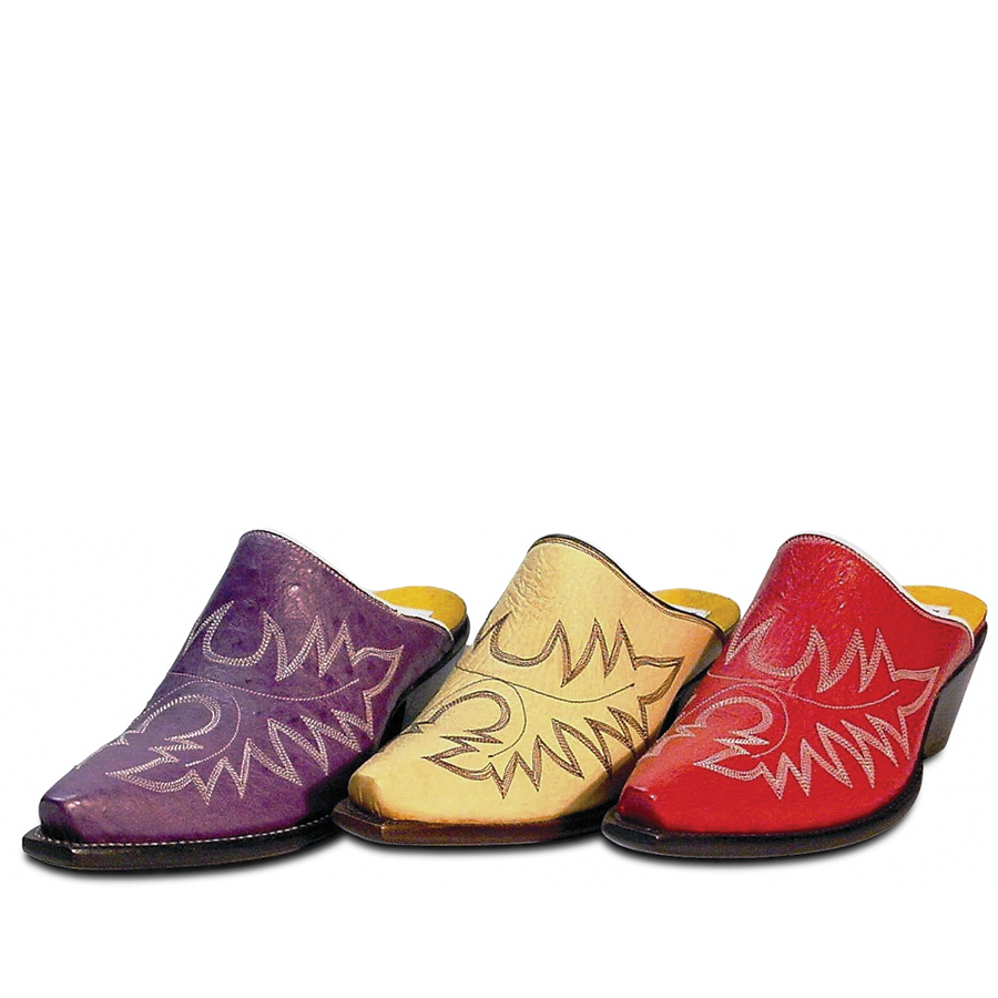 Genuine South African Ostrich Belly w/ Signature Topstitch Handmade Slides