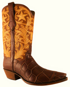 ARDITTI / RESLEY Limited Edition Genuine American Alligator Longhorn Hand Carved Handmade Boots