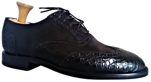 Genuine American Alligator & Italian Shell Cordovan Wingtip Oxfords