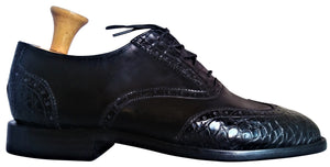 Genuine American Alligator & Italian Shell Cordovan Wingtip Oxfords