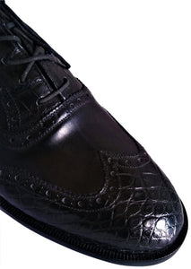 Genuine American Alligator & Italian Shell Cordovan Wingtip Oxfords