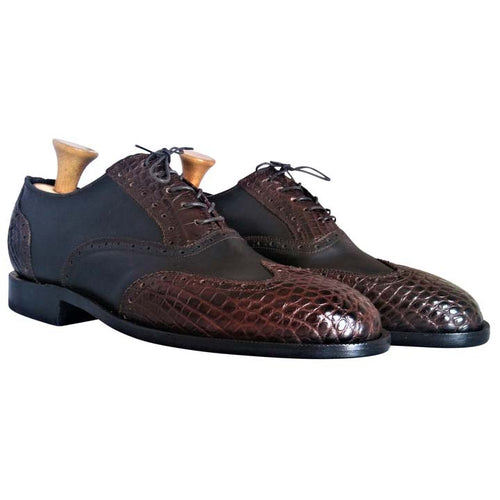 Genuine American Alligator & Italian Shell Cordovan Wingtip Oxfords