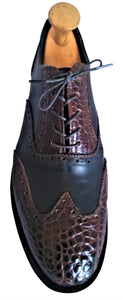 Genuine American Alligator & Italian Shell Cordovan Wingtip Oxfords