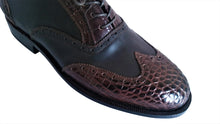 Load image into Gallery viewer, Genuine American Alligator &amp; Italian Shell Cordovan Wingtip Oxfords
