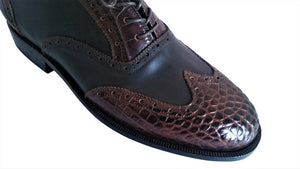 Genuine American Alligator & Italian Shell Cordovan Wingtip Oxfords