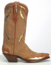 Load image into Gallery viewer, &quot;El Sol&quot; Genuine Suede w/ Kidd Skin &amp; Calf Inlay Handmade Boots