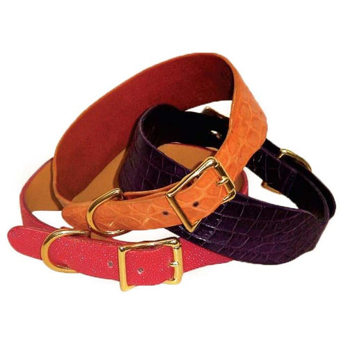 Exotic Leather Handmade Pet Collars