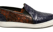 Load image into Gallery viewer, Genuine Full American Alligator Sneakers in Royal Blue &amp; Antique Brown