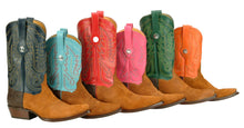 Load image into Gallery viewer, &quot;Trail Hand&quot; Genuine Sueded Pig, Elephant Counter &amp; Calf Top Handmade Boots