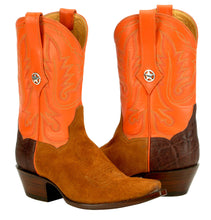 Load image into Gallery viewer, &quot;Trail Hand&quot; Genuine Sueded Pig, Elephant Counter &amp; Calf Top Handmade Boots