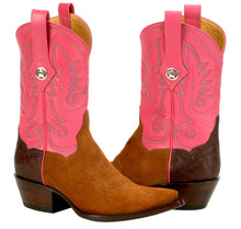 Load image into Gallery viewer, &quot;Trail Hand&quot; Genuine Sueded Pig, Elephant Counter &amp; Calf Top Handmade Boots