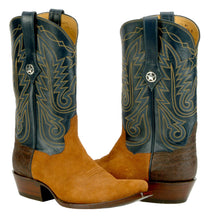 Load image into Gallery viewer, &quot;Trail Hand&quot; Genuine Sueded Pig, Elephant Counter &amp; Calf Top Handmade Boots