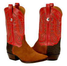 Load image into Gallery viewer, &quot;Trail Hand&quot; Genuine Sueded Pig, Elephant Counter &amp; Calf Top Handmade Boots