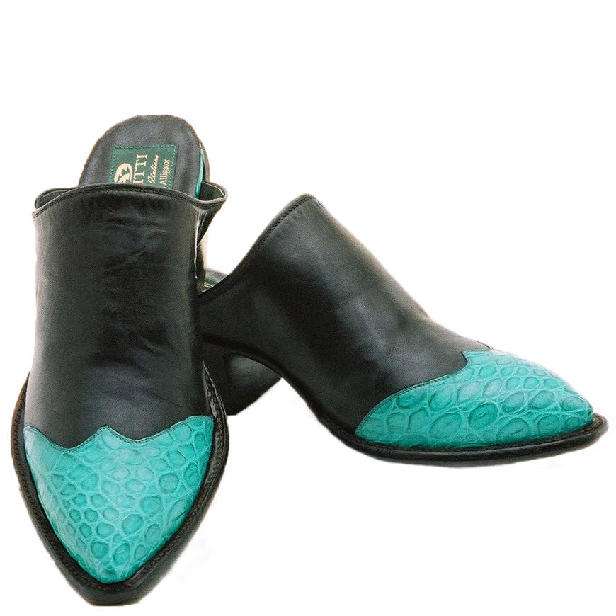 Genuine American Alligator Wingtip & Calf Handmade Slides
