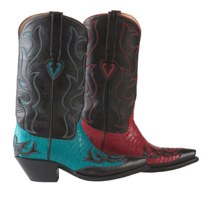 "La Maria" Genuine Teju Lizard & Calf Tops w/ Overlay Handmade Boots