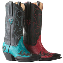 Load image into Gallery viewer, &quot;La Maria&quot; Genuine Teju Lizard &amp; Calf Tops w/ Overlay Handmade Boots