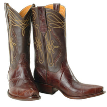Load image into Gallery viewer, Genuine American Alligator Belly boot w/ Alligator Inlay Handmade Boots