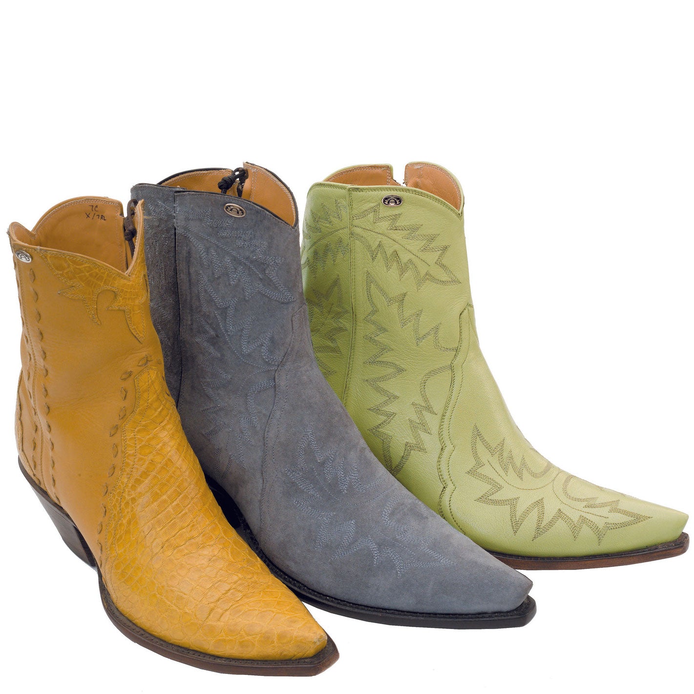 Genuine American Alligator & Calfskin, Suede, Lambskin Handmade Ankle Boots