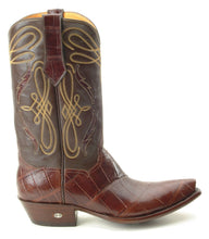 Load image into Gallery viewer, Genuine American Alligator Belly boot w/ Alligator Inlay Handmade Boots