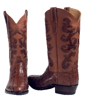 Genuine American Alligator Tail Cut Boot w/ Alligator Scroll Inlays