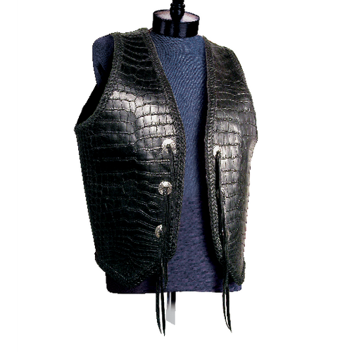 Genuine American Alligator Belly double Laced Vest – Complete