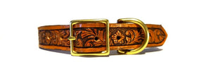 Tooled Leather Pet Collars Handmade