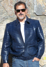 Load image into Gallery viewer, Genuine American Full Alligator / Crocodile Belly Bomber Jacket