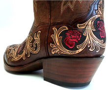 Load image into Gallery viewer, &quot;Mesquite Rose&quot; Hand Carved / Tooled Handmade Boots