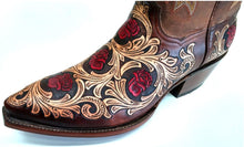 Load image into Gallery viewer, &quot;Mesquite Rose&quot; Hand Carved / Tooled Handmade Boots