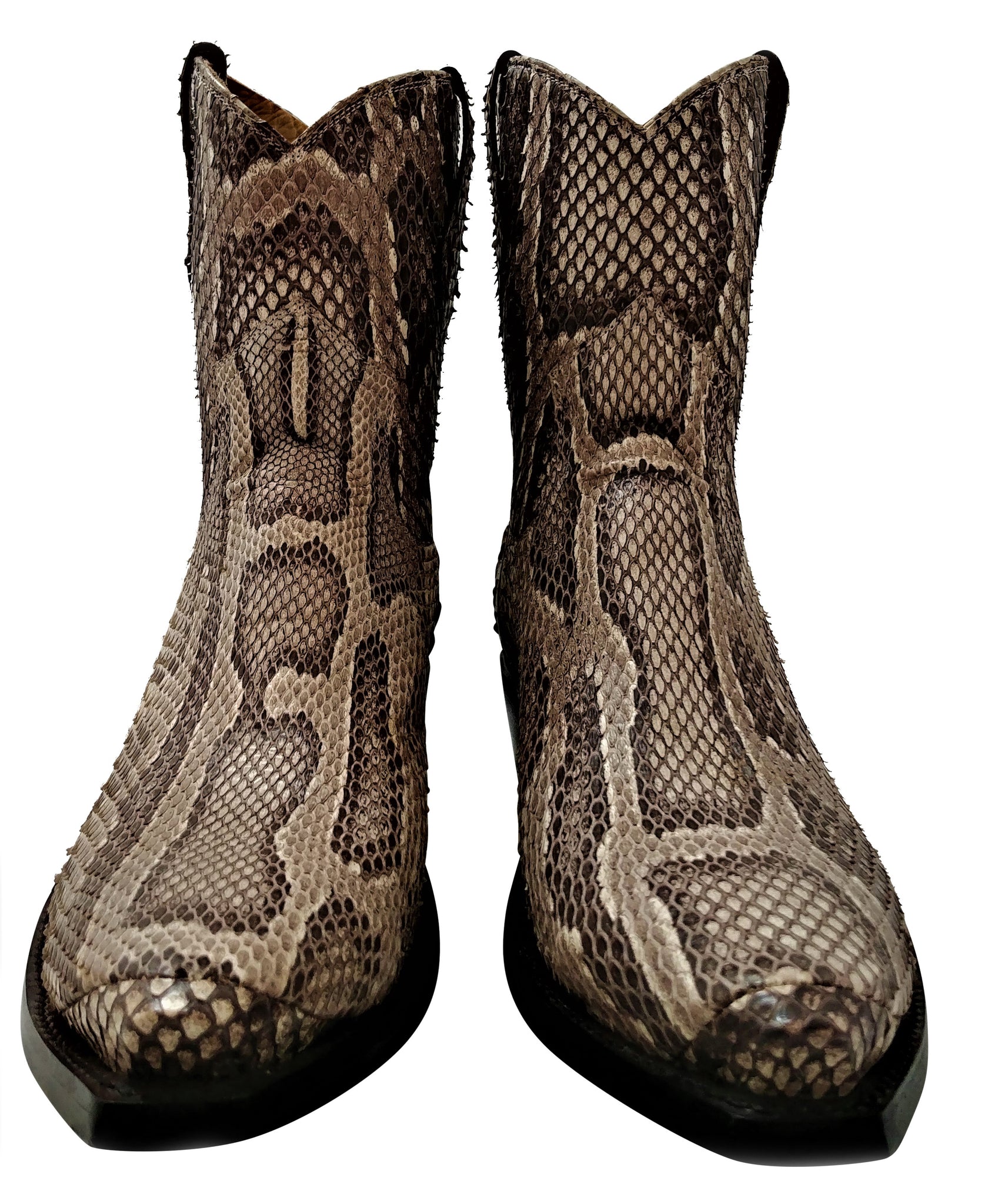 Genuine Burmese Python Belly Cut Shorty Handmade Boots
