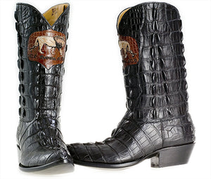 Seamless Full Genuine American Alligator Tail Cut Handmade Boots